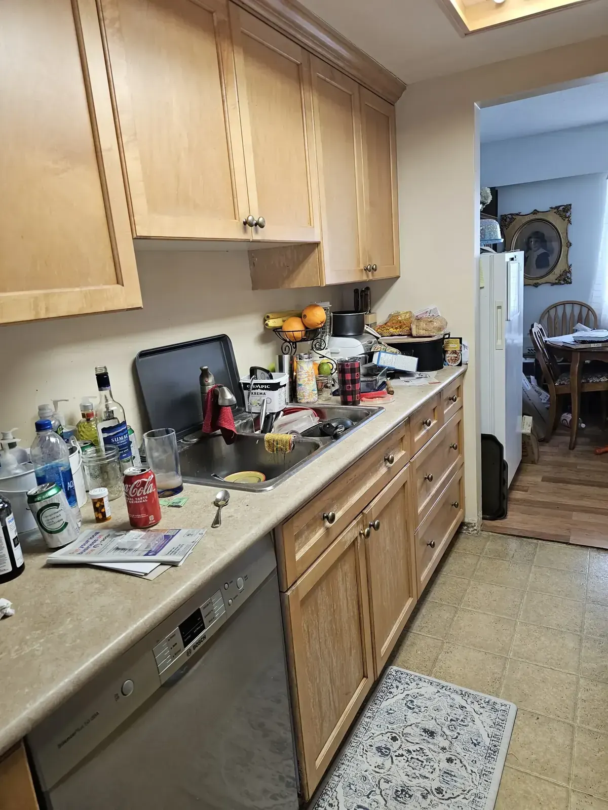 Kitchen cabinets before refinishing