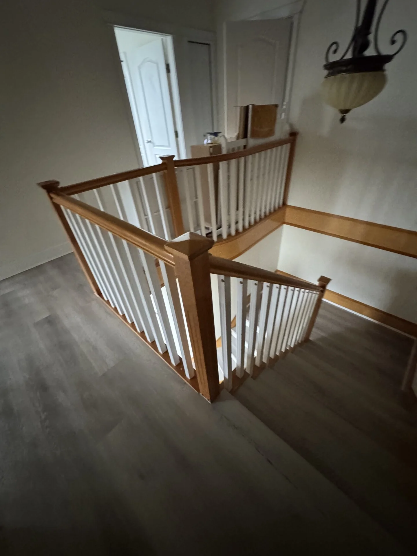 Interior staircase before painting